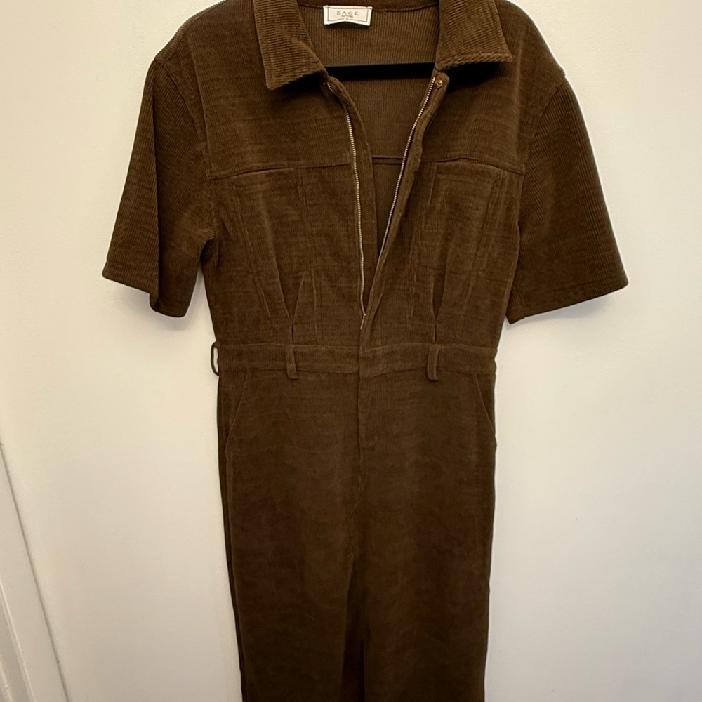 Sage Brown Corduroy Dress